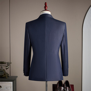 Ensemble de costume deux pièces haut de gamme pour homme, style décontracté et habillé, en faux denim mélangé laine, à simple boutonnage – Meilleure vente - Product Image 2