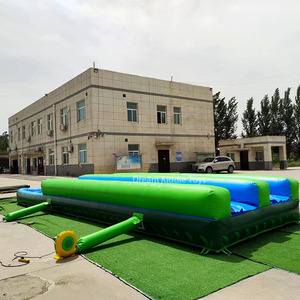 สไลเดอร์เป่าลมเขตร้อนแบบสไลด์พร้อมสระน้ำสาดน้ำและโต้คลื่นบ้านหลังบ้านสไลเดอร์เป่าลมสองเลนลื่นและสไลด์ - Product Image 6