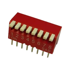 Piyano tipi Dip anahtarı kırmızı renk 1 ~ 12 pozisyon slayt anahtarı mikro Dip anahtarı