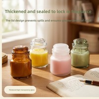 LAVO Pot à bougie en verre transparent vide avec couvercle en forme de champignon, résistant à la chaleur, 100 ml, Modèle 22h2-1, Vente en gros, Logo personnalisé, OEM