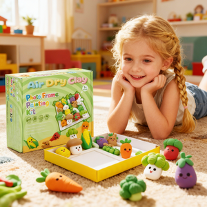 Light Clay DIY Photo Frame Craft <b>Kit</b> 10 Colors Vegetable Theme Non Toxic No <b>Bake</b> Educational Toy Gift <b>for</b> <b>Kids</b> 3+ - Product Image 3
