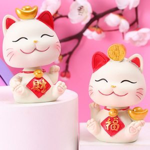 ตุ๊กตาแมวนำโชค งานฝีมือเรซิ่น รูปสัตว์น่ารัก ของตกแต่งวันหยุด ของขวัญ - Product Image 2