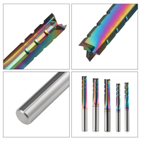 Fresa de ranura recta de 3 filos con recubrimiento DLC y dientes de carburo sólido, broca de router CNC para madera, ODM OEM