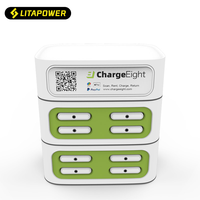 Station de Location de Batteries Externes Partagées à 8 Emplacements avec Scanner de Code QR – Kiosque de Recharge Partagée pour Cafés et Bars (Appareil Uniquement)