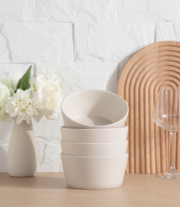 ชุดอาหารเย็นเซรามิกสีครีมสไตล์อินส์, จานชามแก้วสโตนแวร์พร้อมส่ง, สำหรับ 4 ท่าน ใช้ในครัวเรือน, ขายส่ง - Product Image 6