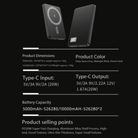 Prix d'usine, chargeur sans fil magnétique ultra fin, batterie externe 10000 mAh, charge rapide, batterie externe magnétique
