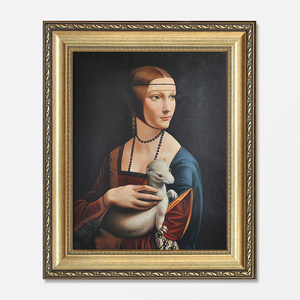 Riproduzione del Dipinto a Olio 'Signora <span class=keywords><strong>con</strong></span> Ermine' di Da <span class=keywords><strong>Vinci</strong></span>, Ritratto Rinascimentale Famoso su Tela per Soggiorno - Product Image 1