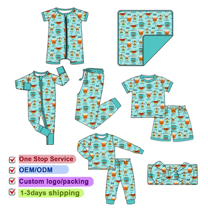 Nouvelle conception, logo personnalisé, <span class=keywords><strong>chemise</strong></span> <span class=keywords><strong>de</strong></span> <span class=keywords><strong>nuit</strong></span> douce et solide en bambou, manches longues, ensemble pyjama deux pièces pour garçon et fille - Product Image 1