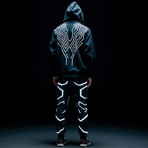 Vente en gros de survêtements unisexes en polyester/coton deux pièces pour hommes et femmes vêtements d'automne - Product Image 2