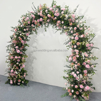 Sunwedding - Vente en gros de fleurs en soie rose pour arche de mariage, décoration de centre de table, toile de fond de fleurs artificielles, cadre métallique SFA-289/180