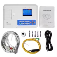 Appareil ECG300G-VET numérique CE à 3 canaux, 12 dérivations, fournitures médicales avec alimentation électrique pour usage vétérinaire et humain