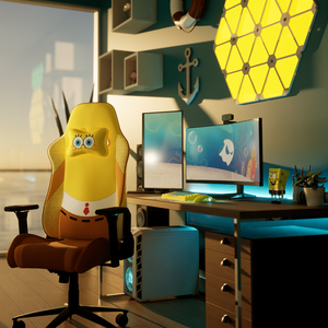 Best Sale Luxurious Cartoon Sponge <strong>bob</strong> Comfortable Faux Leather USB Massage Cadeira Gamer Video Computer Chair Kids Gaming Chair - Product Image 3