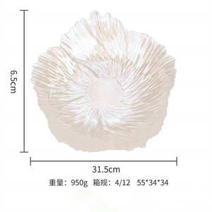 Service de vaisselle en verre blanc en forme de fleur avec assiettes de 8, 10 et 12 pouces pour mariage, fête, hôtel, décoration de table, plateau de service - Product Image 2