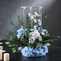 Combinaison de supports à fleurs personnalisés Porte-fleurs en acrylique pour décorations de table de restaurant occidental à l'atmosphère élégante