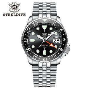 STEELDIVE SD1994 Nuevo Reloj de Buceo para Hombre con Movimiento Automático de 42 mm, Resistente al Agua hasta 200 m, Bisel de Cerámica NH34 GMT - Product Image 1