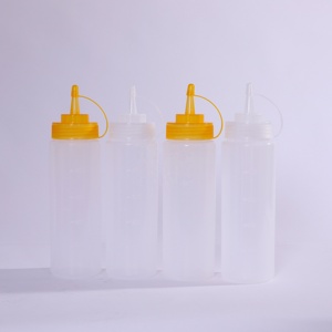 Food Grade PET Plastic Round Squeeze Bottles for Cooking Olive Oil Soy Sauce