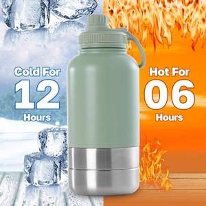 Bouteille d'eau portable 3-en-1 pour chien 2025, 32oz/64oz, avec gamelles en acier inoxydable isolées, pour voyage et alimentation en extérieur - Product Image 2