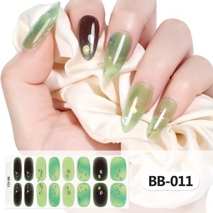 Pegatinas de Uñas Transfronterizas de <span class=keywords><strong>Gel</strong></span> de 16 Dedos, Serie <span class=keywords><strong>BB</strong></span>, Estilo Retro Instagram, sin Horno, con Luz UV, Diseño Floral/Estampado de Leopardo/Brillante - Product Image 3