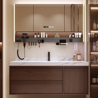Nouvelle Unité de Meuble-Lavabo de Salle de Bain 2026 en Pierre Frittée Thermoformée avec Vasque Intégrée, Combo Lavabo et Meuble