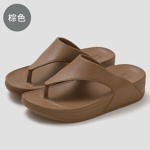 Women's Summer Platform Flip Flops Cork Insole Thick Sole Plus Size Casual Comfortable Solid Color Toe Eco-Friendly - Product Image 4