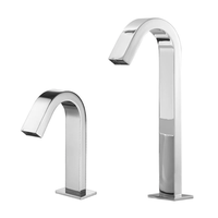Robinet de lavabo sans contact à capteur, base carrée, 2 tailles, pour usage commercial et hôtelier