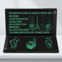 Tablette de dessin numérique réutilisable et effaçable, double écran 6,5 pouces, magnétique, autocollante, alimentée par batterie, personnalisable