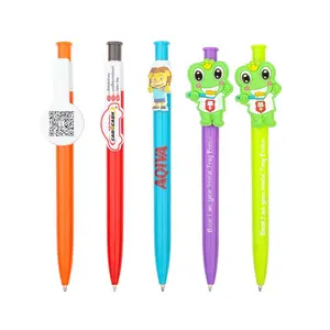 Canetas personalizadas de plástico, canetas fofas de desenho animado kawai para crianças