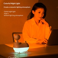 Nouvelle lampe de coucher de soleil humidificateur USB en plastique ultra-silencieuse compacte multifonctionnelle purificateur d'air de bureau éclairage d'ambiance