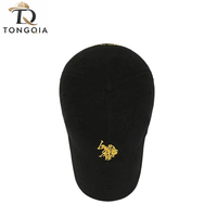 Gorra de Béisbol Personalizada Vintage de Sarga Negra y Azul Marino con Logotipo en Relieve de Goma, 6 Paneles, Visera Curva de Algodón, Ajustable, para Golf, OEM
