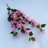 L-044 Fleurs artificielles en soie faites à la main, rouge rose, bougainvillier, décoration murale pour arche de mariage, ornement mural
