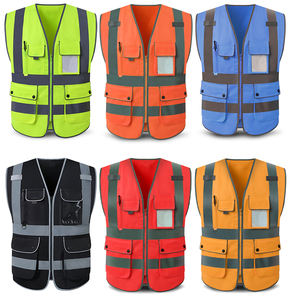 Ansi classe 2 nero blu rosso giubbotto di sicurezza maglia protettiva Hi Vi personale fluorescente abbigliamento di sicurezza riflettente - Product Image 2