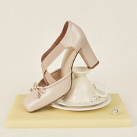 Chaussures de ballet tendance en cuir véritable, à talon ultra-haut et épais, avec bande en caoutchouc creuse, style sexy et original, pour l'extérieur