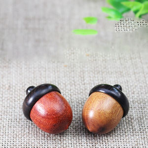 จี้รูปลูกโอ๊กไม้พะยูงแกะสลักด้วยมือ, ขวดไม้ใส่คำอธิษฐานพร้อมฝาเกลียวสำหรับอโรมาเธอราพี, จี้สร้อยคอ DIY พวงกุญแจ ของขวัญจากธรรมชาติ - Product Image 3