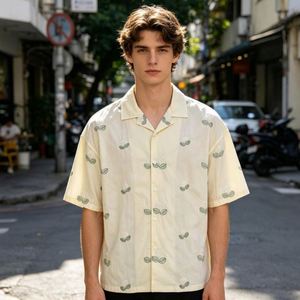 Camisa de Playa para Hombre de Lino Bordado de Moda, Camisas de Marca para Hombre 100% Algodón con Cuello - Product Image 1
