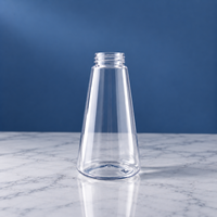 Bouteille conique triangulaire en plastique PET de 300 ml avec bouchon en aluminium, design créatif, emballage rechargeable, soins personnels, cosmétiques, utilisation en voyage