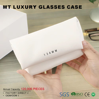 Logotipo personalizado de marca de lujo impreso que combina Papel y cartón para almacenamiento superior Estuche impermeable para anteojos de cuero PU