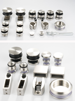 Ensemble complet de quincaillerie pour porte de douche coulissante sans cadre en acier inoxydable 304 316 pour salle de bain, hôtel, usage commercial