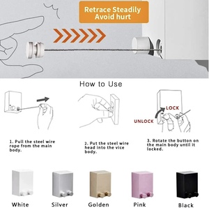 <span class=keywords><strong>Tendedero</strong></span> interior retráctil que no se hunde, <span class=keywords><strong>tendedero</strong></span> montado en la pared adecuado para balcones - Product Image 3