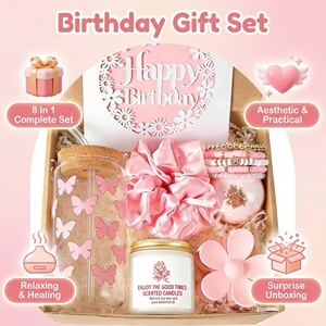 Lunaire <strong>Pink</strong> Butterfly Glass Cup Spa <strong>Gift</strong> Set for Girls Self Care Box with Scented Candle Birthday <strong>Gifts</strong> for Her - Product Image 3