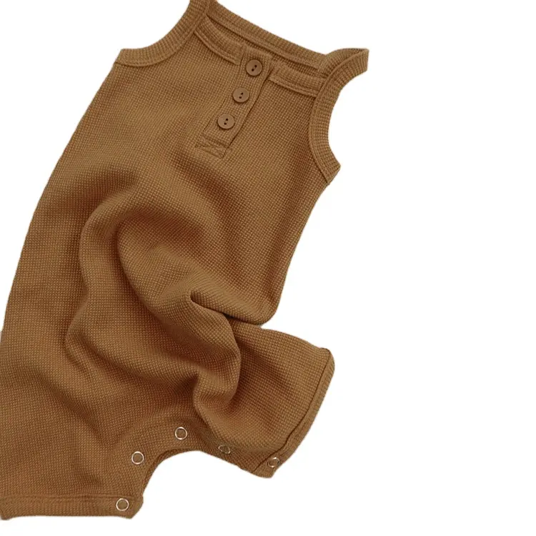 Pakaian JumpSuit Wafel Lembut Bayi, Pakaian Satu Potong Pakaian Piyama Bayi Musim Panas