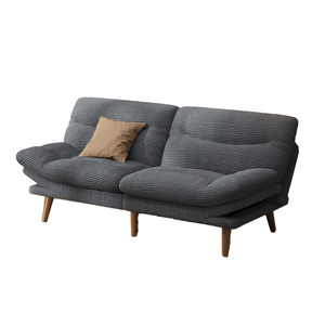 Sofá Cama Modular Ajustable de 66 Pulgadas, Convertible en Futón de Pana, con Respaldo y Reposabrazos, Seccional para Espacios Pequeños, Color Gris - Product Image 1