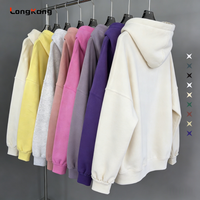 Sweat-shirts à capuche pour hommes en gros, couleur unie, respirants, pull-overs, impression de logo personnalisé, 100 % coton 300g