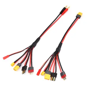 Cargador B6AC multifunción personalizado Amass XT60, conector de 1 hembra a 2 macho con batería Lipo de coche RC, 10 en 1, enchufe Banana de 4mm