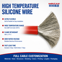 Câble flexible torsadé résistant à la chaleur 6 8 10 12 14 16 AWG, câble en cuivre étamé extra souple en silicone 16AWG
