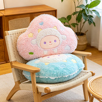 Coussin en peluche en forme de nuage avec mouton brodé, rembourré en coton PP, coussin décoratif doux pour canapé et chambre à coucher