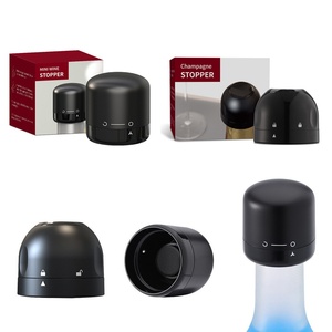 Bouchons de bouteilles de vin rouge noirs en gros pour cuisine domestique, mini bouchons de conservation rotatifs anti-fuite pour champagne - Product Image 1