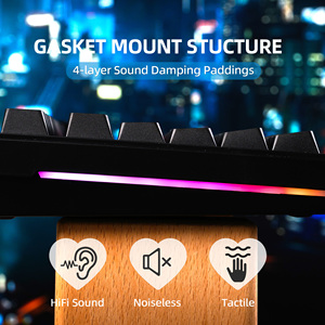 <span class=keywords><strong>Clavier</strong></span> de jeu mécanique XVX M75 Lumina Tri-Mode 75% avec rétroéclairage RVB, cadeau de la Saint-Valentin, touches programmables, touches en PBT - Product Image 3