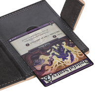 Boîte de rangement en cuir pour cartes de jeu de société, avec fenêtre de présentation, capacité 30+ petites boîtes de jeu