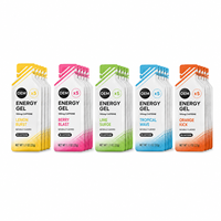 Sachets plats personnalisés à marque privée pour gels énergétiques, en PET/AL/PE, étanches à l'humidité, à ouverture facile, pour l'emballage de produits de nutrition sportive