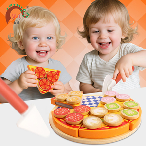Ensemble de <span class=keywords><strong>pizza</strong></span> en bois pour enfants, jouet de cuisine - Product Image 1